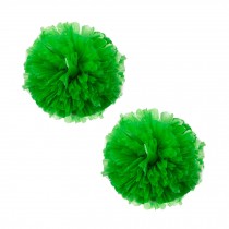 Set of 2 Plastic Ring Pom Matt Cheerleading Poms Green