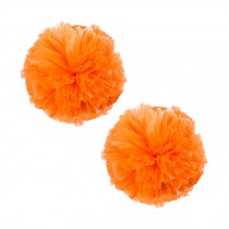 Set of 2 Plastic Ring Pom Matt Cheerleading Poms Orange