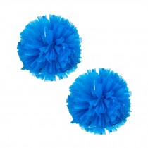 Set of 2 Plastic Ring Pom Matt Cheerleading Poms Blue