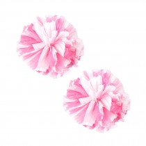 Set of 2 Plastic Ring Pom Matt Cheerleading Poms Pink/White