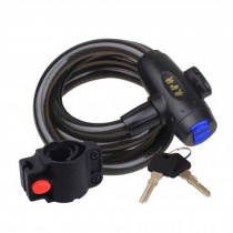 Security Lock Mountain/Road Bicycle Cable Locks With Keys Anti-theft Black