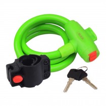 Security Lock Mountain/Road Bicycle Cable Locks With Keys Anti-theft Green