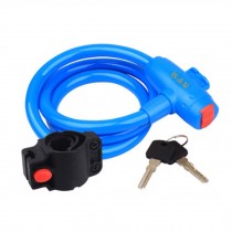Security Lock Mountain/Road Bicycle Cable Locks With Keys Anti-theft Blue