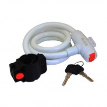 Security Lock Mountain/Road Bicycle Cable Locks With Keys Anti-theft White