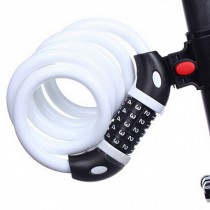 Security Lock Mountain/Road Bicycle Coded Lock Protecting, 1.2M,White