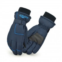 Men/Women Thicken Windproof Gloves Winter Outdoor Sports Glove Navy Blue