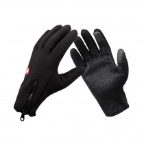 Men Winter Outdoor Sports Glove Windproof Skid resistance Can Touch Screen Black