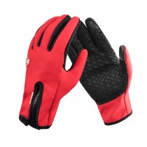 Winter Telefingers Gloves Windproof Skid Resistance Outdoors Sport Glove (Red)