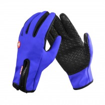 Outdoor Sportwear Sports Glove Windproof Breathable Glove Can Touch Screen Blue
