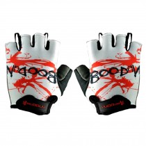 Boodun Outdoor Sports Gloves Half-finger Fingerless Cycling Antiwear Glove White