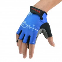 Boodun Outdoor Sports Gloves Half-finger Fingerless Cycling Antiwear Gloves Blue