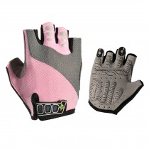 Bicycle Gloves Half Finger Fingerless Cycling Glove for Sports,  Pink