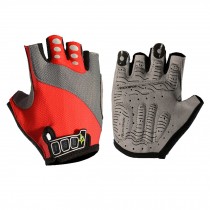 Outdoor Sports Gloves Cycling Glove Half Finger Bicycle Gloves, Red