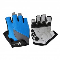 Durable Half Finger Gloves Fingerless Cycling Glove Bicycle Sports Gloves, Blue