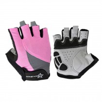 Sports Gloves Half Finger Fingerless Cycling Glove Biking Gloves - Pink