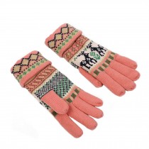 Women's Winter/fall Warm Lovely fawn Knitting Finger Gloves,Pink