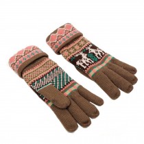 Women's Winter/fall Warm Lovely fawn Knitting Finger Gloves,Khaki