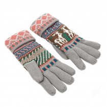 Women's Winter/fall Warm Lovely fawn Knitting Finger Gloves,Gray