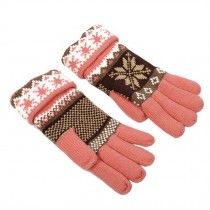 Women's Winter/fall Warm Lovely Snow Knitting Finger Gloves,Pink
