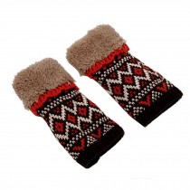 Women's Winter/fall Warm Knitting Half Gloves Keyboard Gloves,Coffee