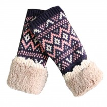 Women's Winter/fall Warm Knitting Half Gloves Keyboard Gloves,Navy
