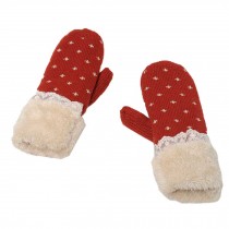 Women's Winter Warm Knitting Mittens Gloves With The Rope,Red