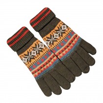 Fashionable Men's Winter Warm Knitting Fingers Gloves ,Dark Green