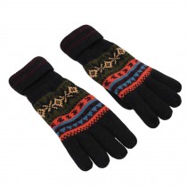 Fashionable Men's Winter Warm Knitting Fingers Gloves ,Black