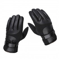 Non-slip Men's Winter Thick Warm Fingers Gloves Winter Gloves,Black