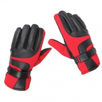 Non-slip Men's Winter Thick Warm Fingers Gloves Winter Gloves,Red