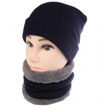 Atroceruleous Keep Warm Thick Middle-aged Men's Winter Cycling Hat Scarf Set