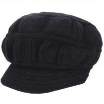 Black Winter Keep Warm Female Knit Benn Wool Cap Outdoor Cycling Cap