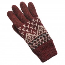 1 Pair Women Winter Warm Wool Knitted Gloves Thicken Full Finger Gloves C