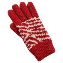 1 Pair Women Winter Warm Wool Knitted Gloves Thicken Full Finger Gloves J