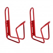 Set of 2 Aluminium Alloy Water Bottle Cages Bicycle Bottle Holder+2 Screw-Red