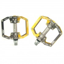 Fashionab Aluminium Alloy Pedals Mountain Bicycle Pedals,Silver/Yellow