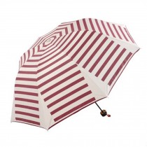 Naval Stripe Three Folding Umbrella UV Protection Sun Umbrella,Red