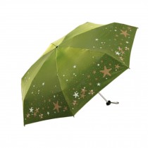 Easy Carrying Lightweight Compact Star Umbrella Travel Convenient Green Umbrella