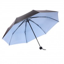 Simple Style Folding Travel Umbrella Windproof Anti-UV Umbrella-Light Blue