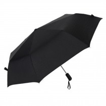 Simple Style Automatic Folding Umbrella Windproof Anti-UV Umbrella-Black Check