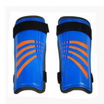Fashionable And Professional Youths Soccer Shin Guards With Ties, Blue