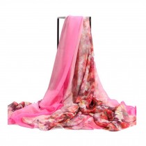 Womens Emulation Silk Chinese Chiffon Shawl Scarve beach shawl ( A )