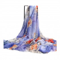 Womens Emulation Silk Chinese Chiffon Shawl Scarve beach shawl ( B )