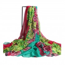 Womens Emulation Silk Chinese Chiffon Shawl Scarve beach shawl ( C )