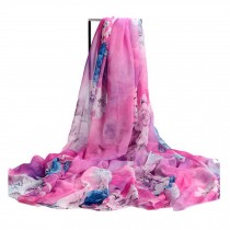 Womens Emulation Silk Chinese Chiffon Shawl Scarve beach shawl ( F )