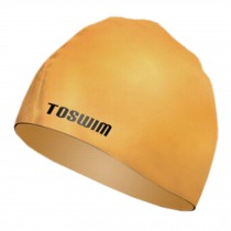 Men & Women Swim Cap Bathing Cap Waterproof Swimming Hat Hair Protector Golden