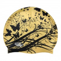 Professional Swimming Cap Waterproof Ear Protection Swim Cap Butterfly Golden