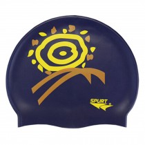 Professional Swimming Cap Waterproof Ear Protection Swim Cap Sunflower Navy