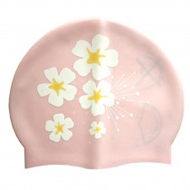 Professional Swimming Cap Waterproof Ear Protection Swim Cap Printing Pink