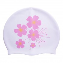 Professional Swimming Cap Waterproof Ear Protection Swim Cap Printing White